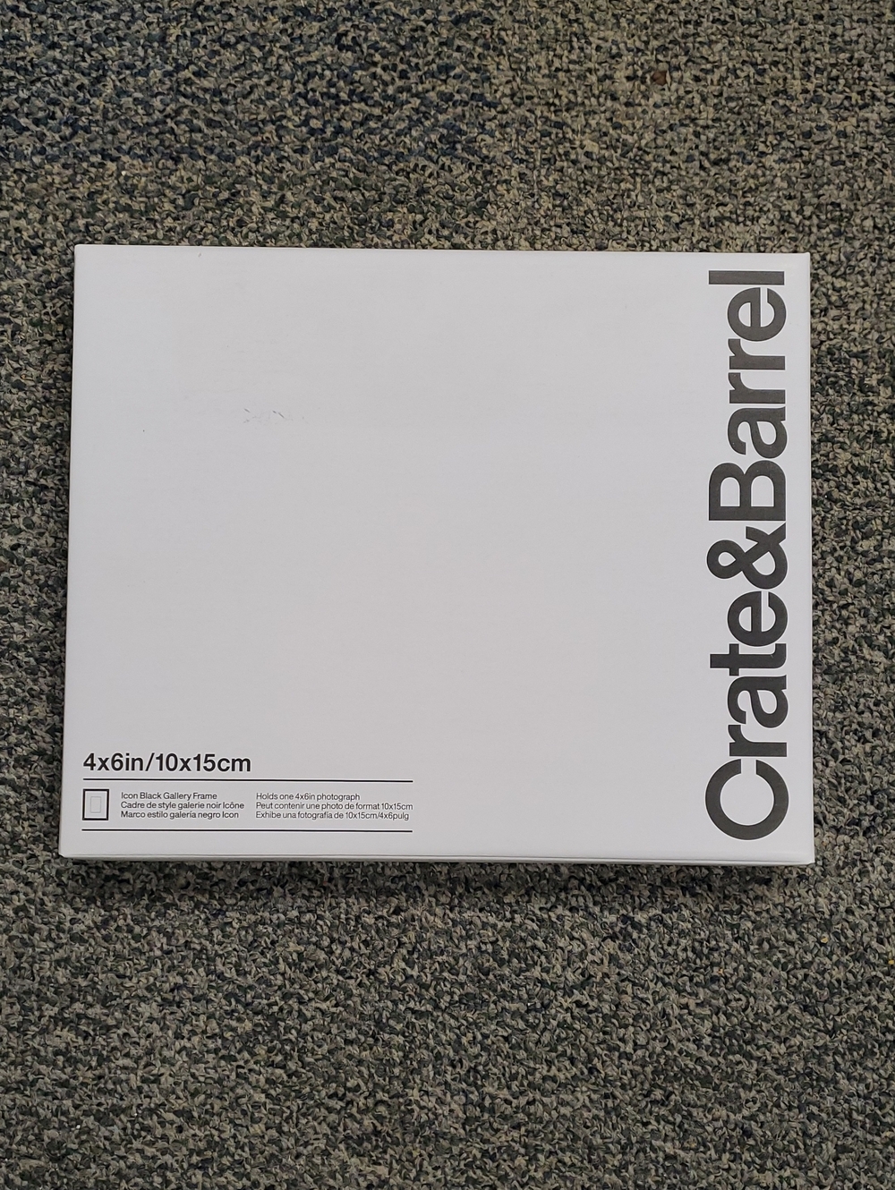 Crate&Barrel Black Icon Frame Box with Mat For 4x6in Photo NEW In Box